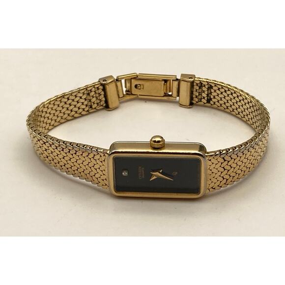 VTG Citizen Quartz Womens Petite Tank Watch 13mm New Battery Wrist 5.75 - Picture 3 of 11